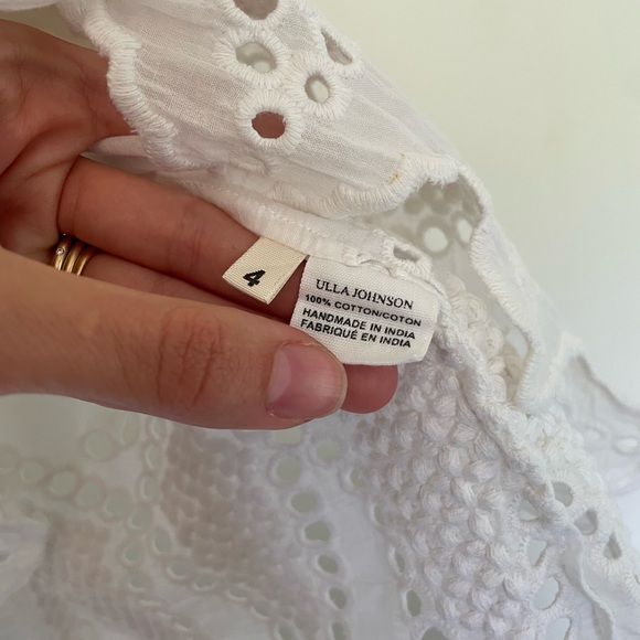 Ulla Johnson White Cotton Eyelet Sleeveless Top - Picture 6 of 7